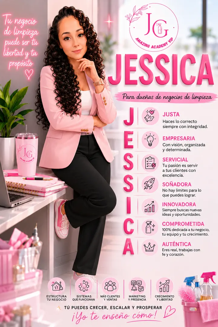 Pieza de identidad visual para Jessica y su negocio de limpieza
